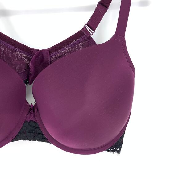 Torrid Bra Women's Sz 40DD Push-Up Purple Black Lace *FLAWS - Picture 3 of 9